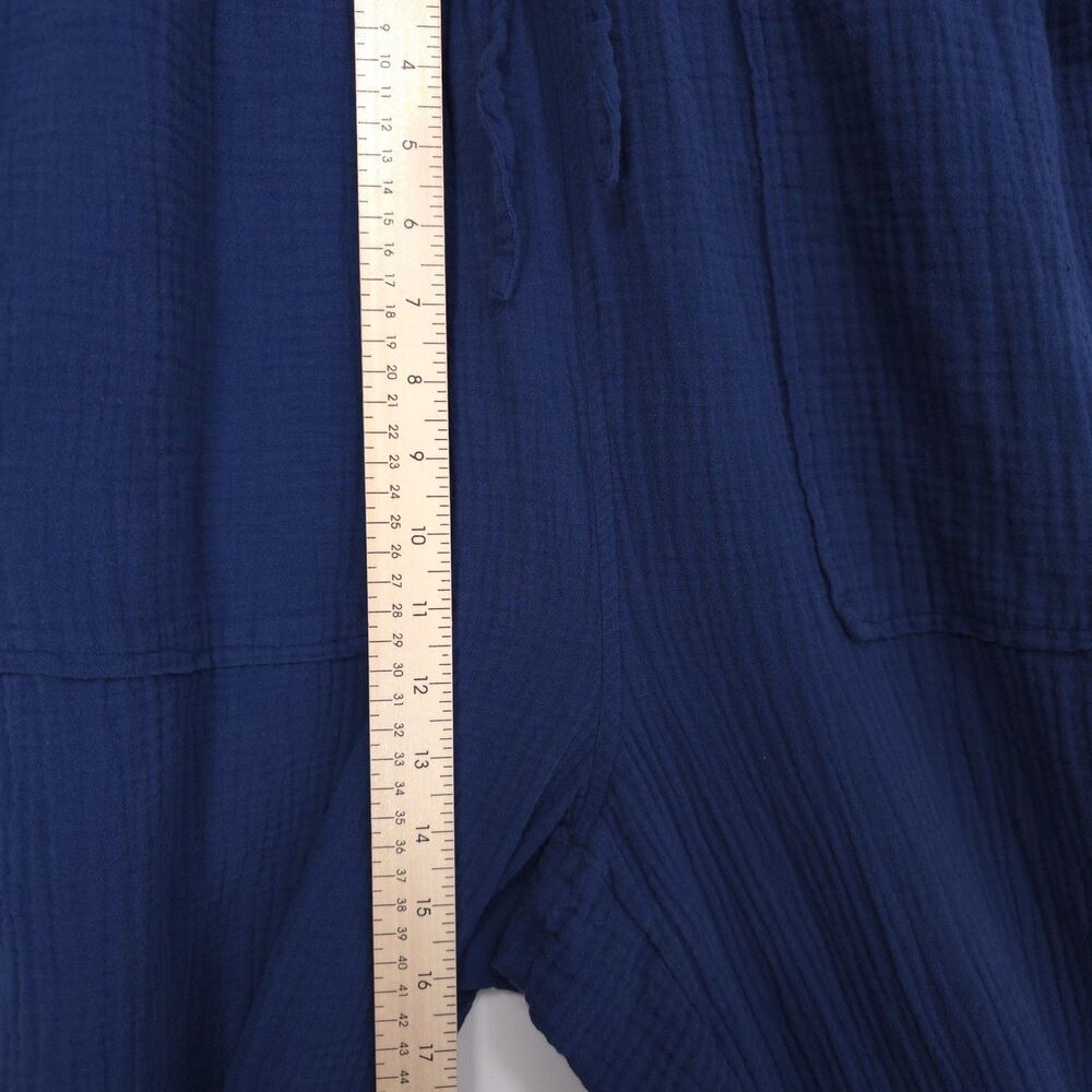MADEWEL Blue 100% Cotton Jumpsuit Utility Button Front Pockets Women's 14 - Picture 6 of 15